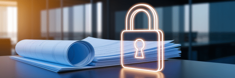 Digital padlock protecting business documents