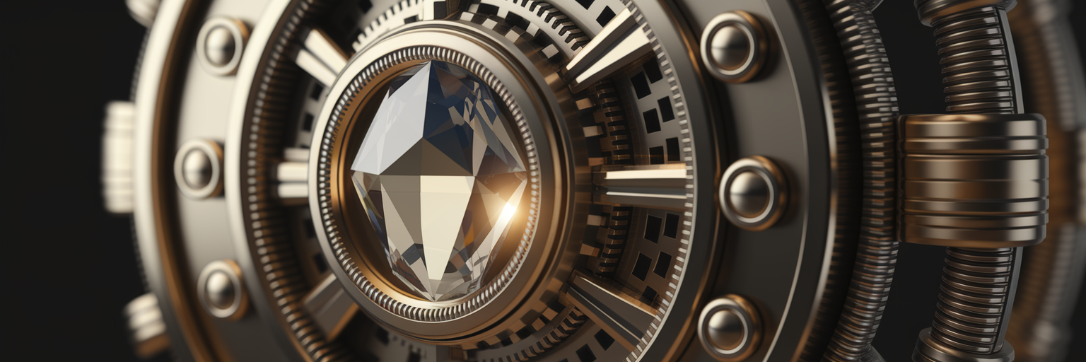 Intricate mechanical lock representing data security.