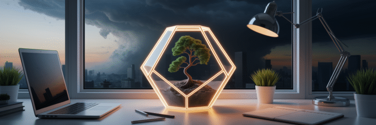 Protected sapling representing business data resilience.