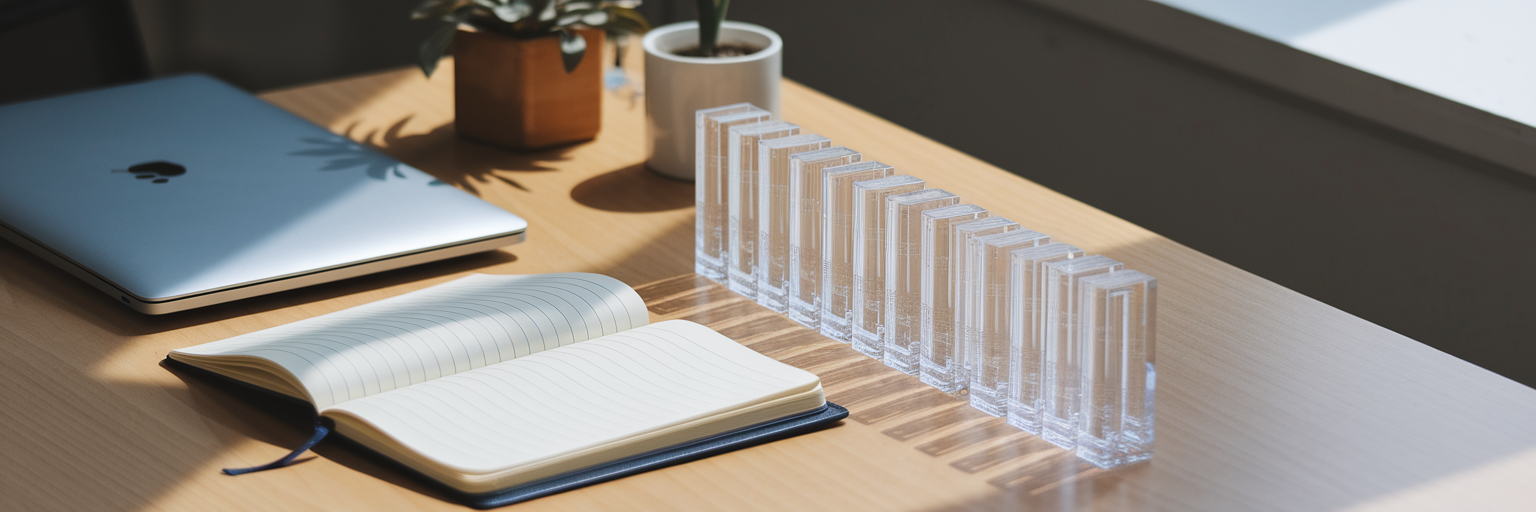 Freelancer's organized and productive desk.